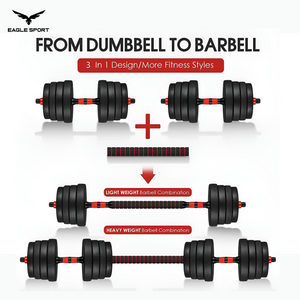 Adjustable Dumbbells & Barbell Set – Total Weight 30 KG
طقم دامبلز وبار قابل للتعديل – وزن إجمالي 30 كيلو