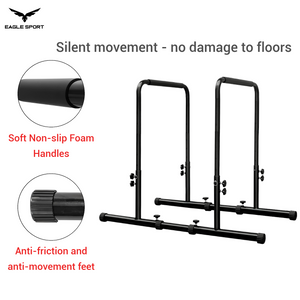 ستاند المتوازي الاحترافي مع وصلات – قابل لتعديل الارتفاع والعرض
Adjustable Height & Width Dip Station with Connectors