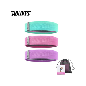 أشرطة المقاومة القماشية (Aolikes) – 3 مستويات مقاومة – تصميم مانع للانزلاق مع حقيبة حمل
Aolikes Fabric Resistance Bands – 3 Levels of Resistance – Non-Slip Design with Carrying Bag