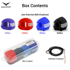 Jaw Exerciser Resistance Set – 4 Pieces
مجموعة تمارين الفك متعددة المقاومات – 4 قطع