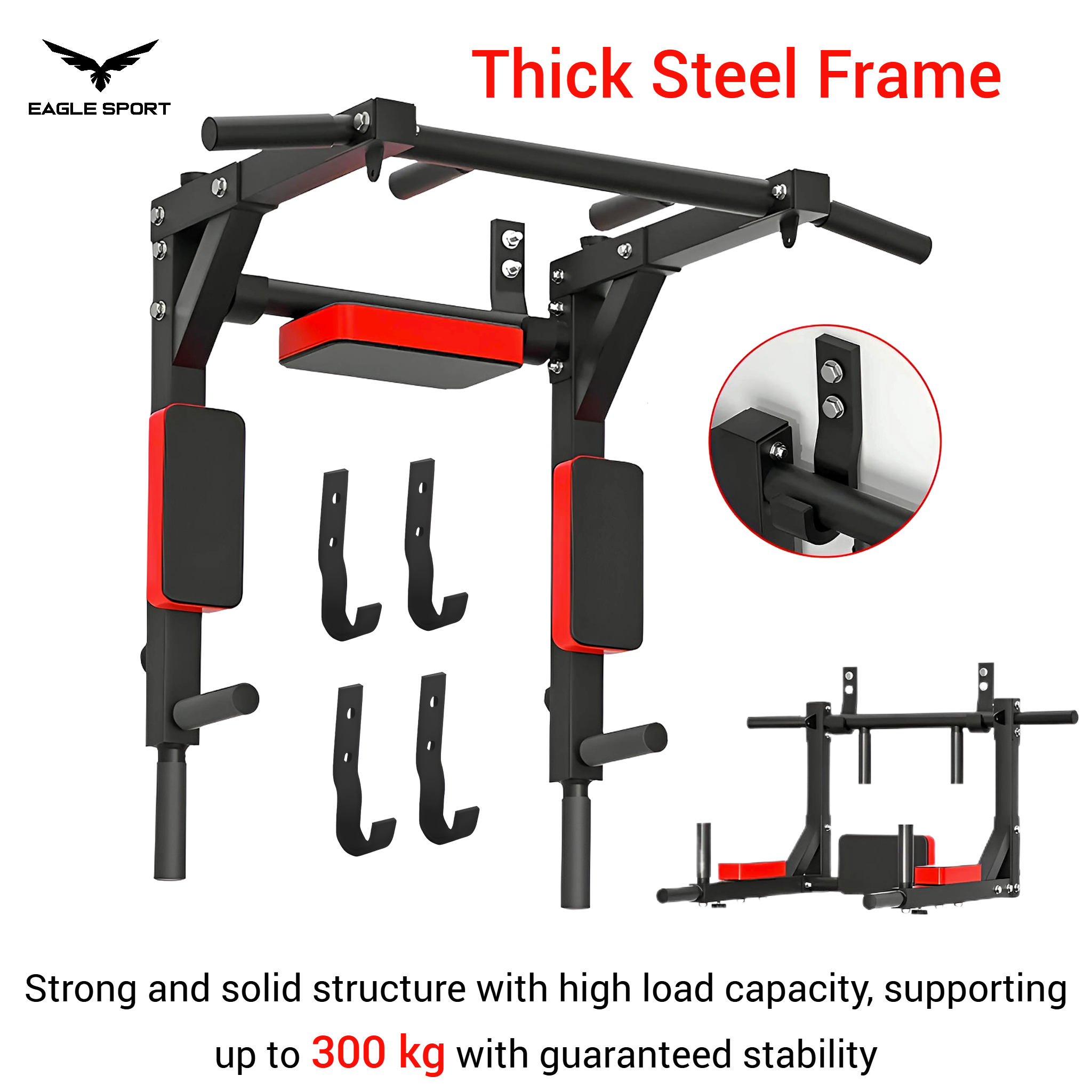 Original Wall Mounted Pull Up & Dip Bar – Multi-Functional, Heavy Duty
عقلة حائط ومتوازي أصلية – متعددة الاستخدامات بجودة عالية التحمل