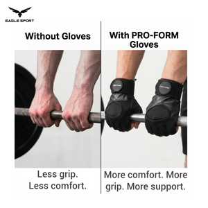 EAGLE-SPORT-JO-PRO-FORM Weightlifting Gloves for Men with Wrist Support – Stronger Grip & Better Protection
قفازات رفع الأثقال PRO-FORM للشباب (رجال) مع دعم للمعصم – ثبات، حماية وتحكم أقوى