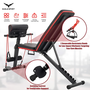 Professional Adjustable Multi-Function Workout Bench with Resistance Bands – Supports up to 200 kg
بنش تمارين احترافي متعدد الوظائف قابل للتعديل مع حبال مقاومة – تحمّل حتى 200 كيلو