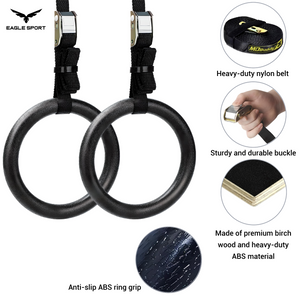 حلقات جمباز احترافية MD Buddy – مزيج خشب البيرش ومواد ABS عالية التحمل
Professional Gymnastic Rings MD Buddy – Birch Wood & Heavy-Duty ABS Material