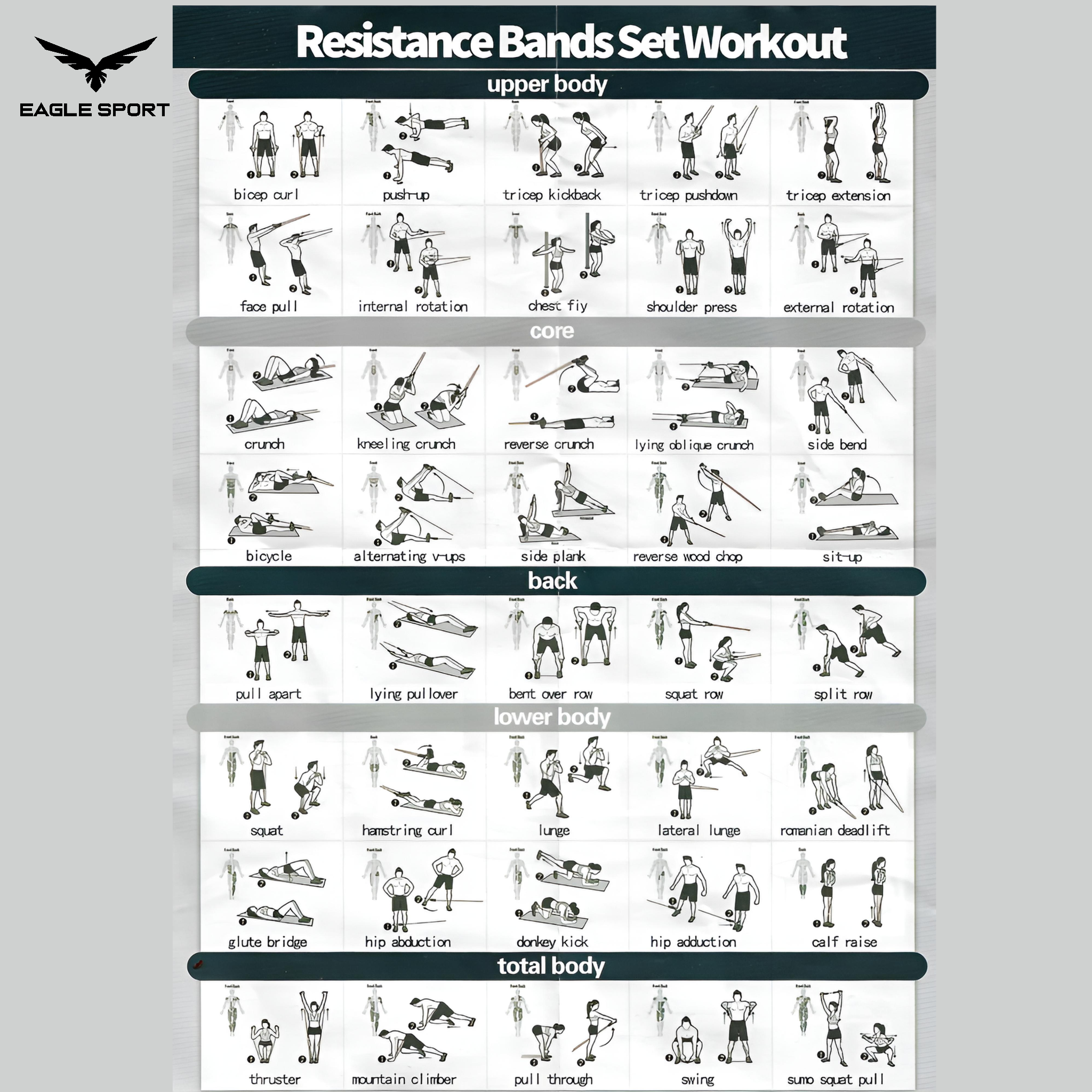 طقم حبال المقاومة الرياضية متعددة الاستخدام – 11 قطعة
Resistance Bands Training Set – 11 Pieces
