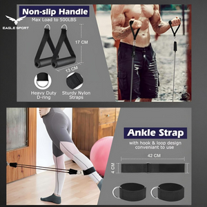 طقم حبال المقاومة الرياضية متعددة الاستخدام – 11 قطعة
Resistance Bands Training Set – 11 Pieces