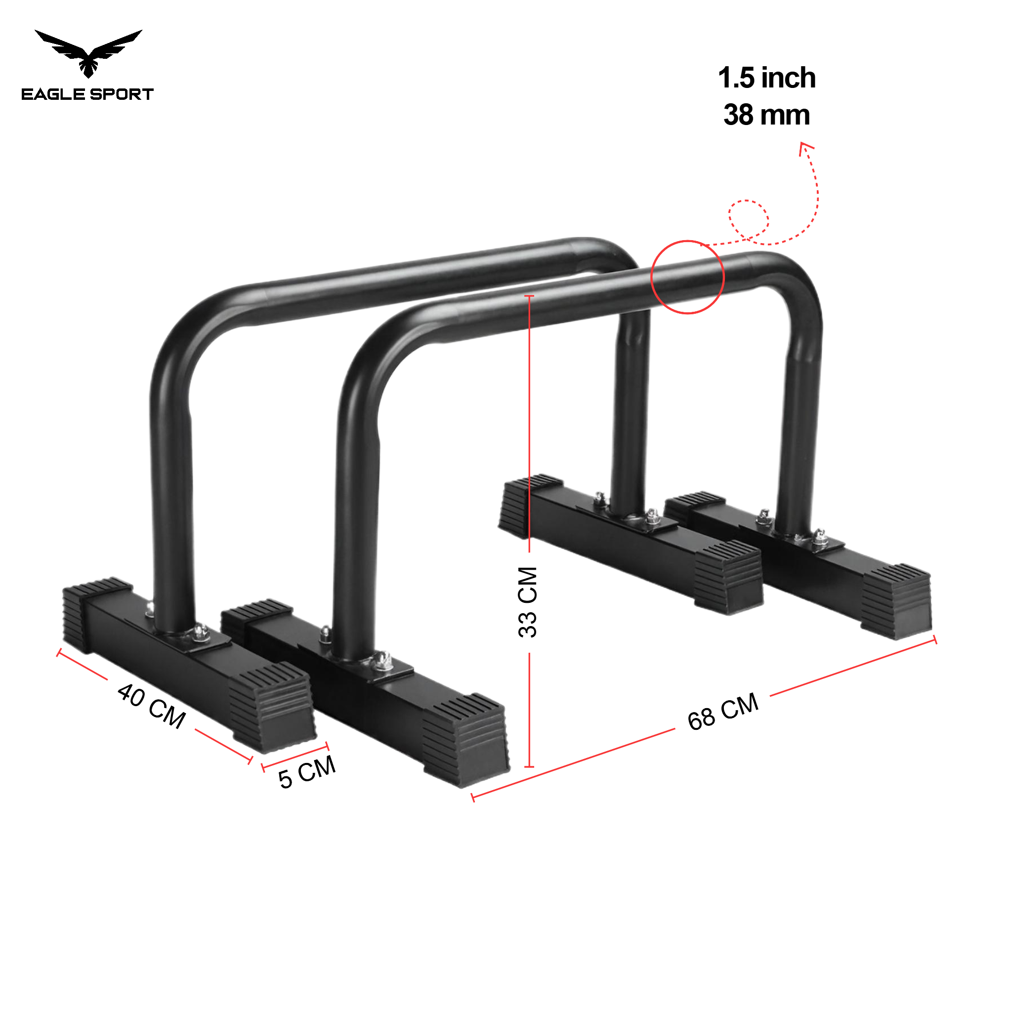 المتوازيات الحديدية – تصميم احترافي من الفولاذ الصلب
Steel Parallettes – Professional Solid Steel Design