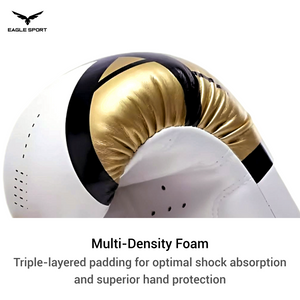 WOESAD – WSD Boxing Gloves (White with Golden Touch) – Professional Training Gloves
قفازات ملاكمة ماركة WOESAD – WSD احترافية للتدريب (أبيض بلمسة ذهبية)