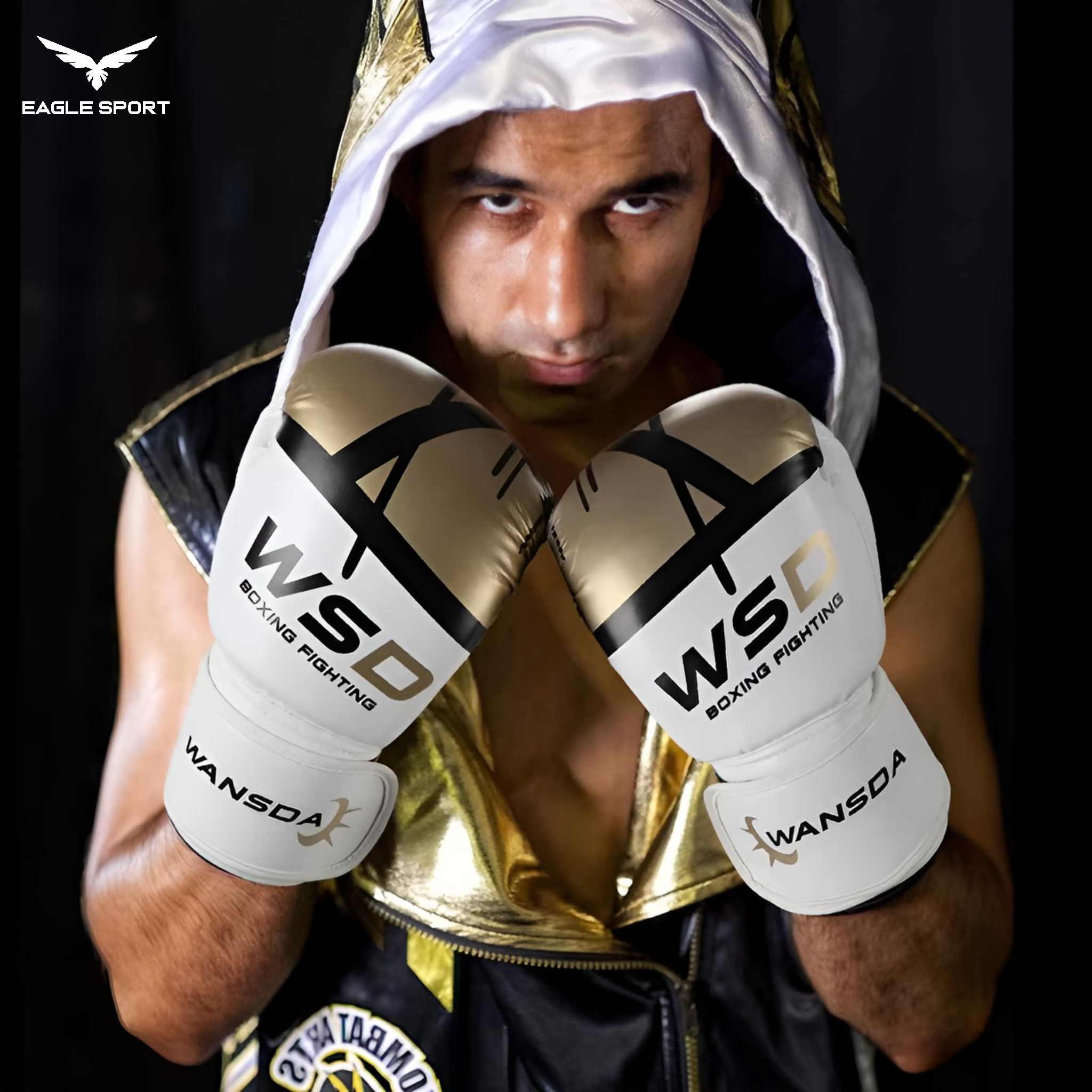 WOESAD – WSD Boxing Gloves (White with Golden Touch) – Professional Training Gloves
قفازات ملاكمة ماركة WOESAD – WSD احترافية للتدريب (أبيض بلمسة ذهبية)