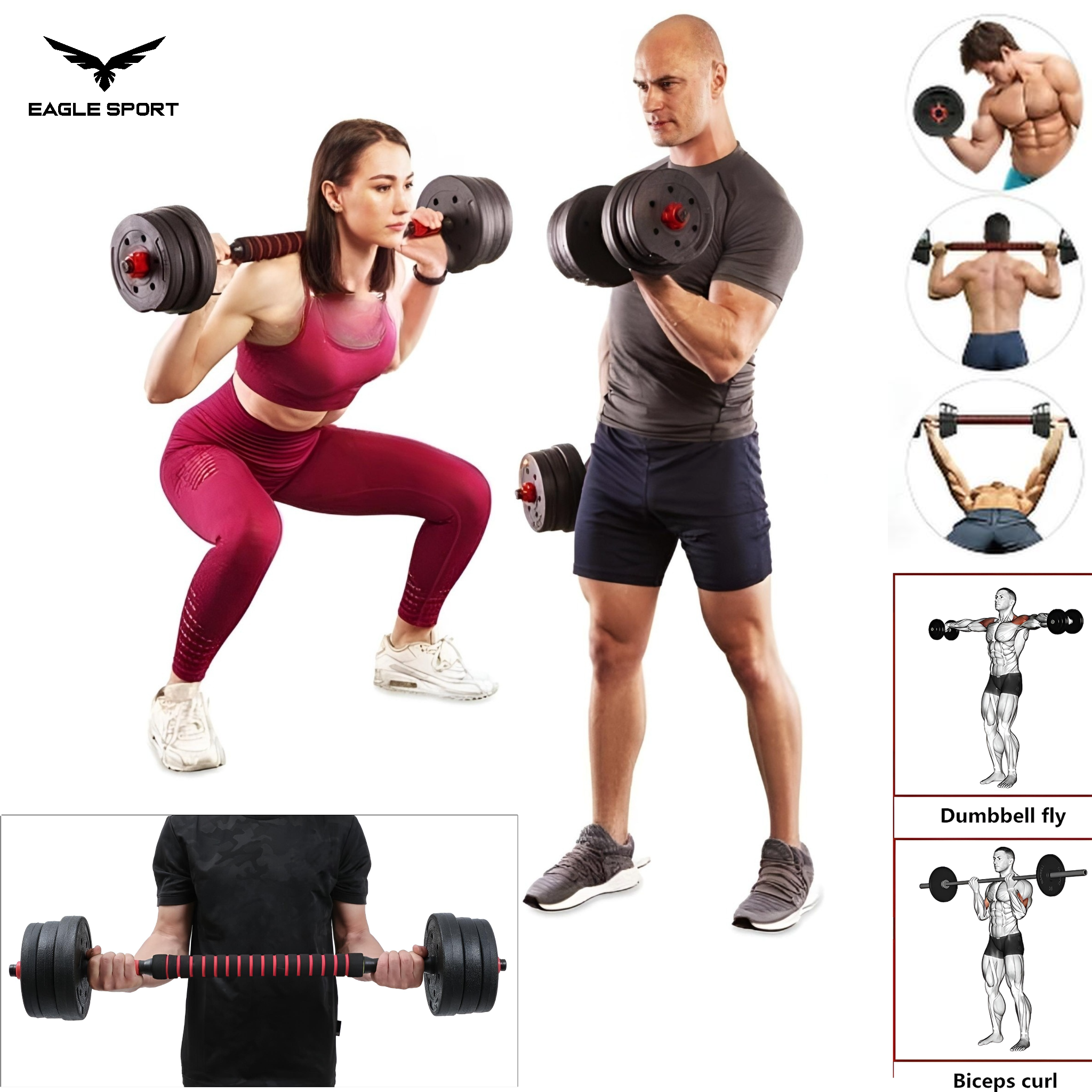 Adjustable Dumbbells & Barbell Set – Total Weight 30 KG
طقم دامبلز وبار قابل للتعديل – وزن إجمالي 30 كيلو