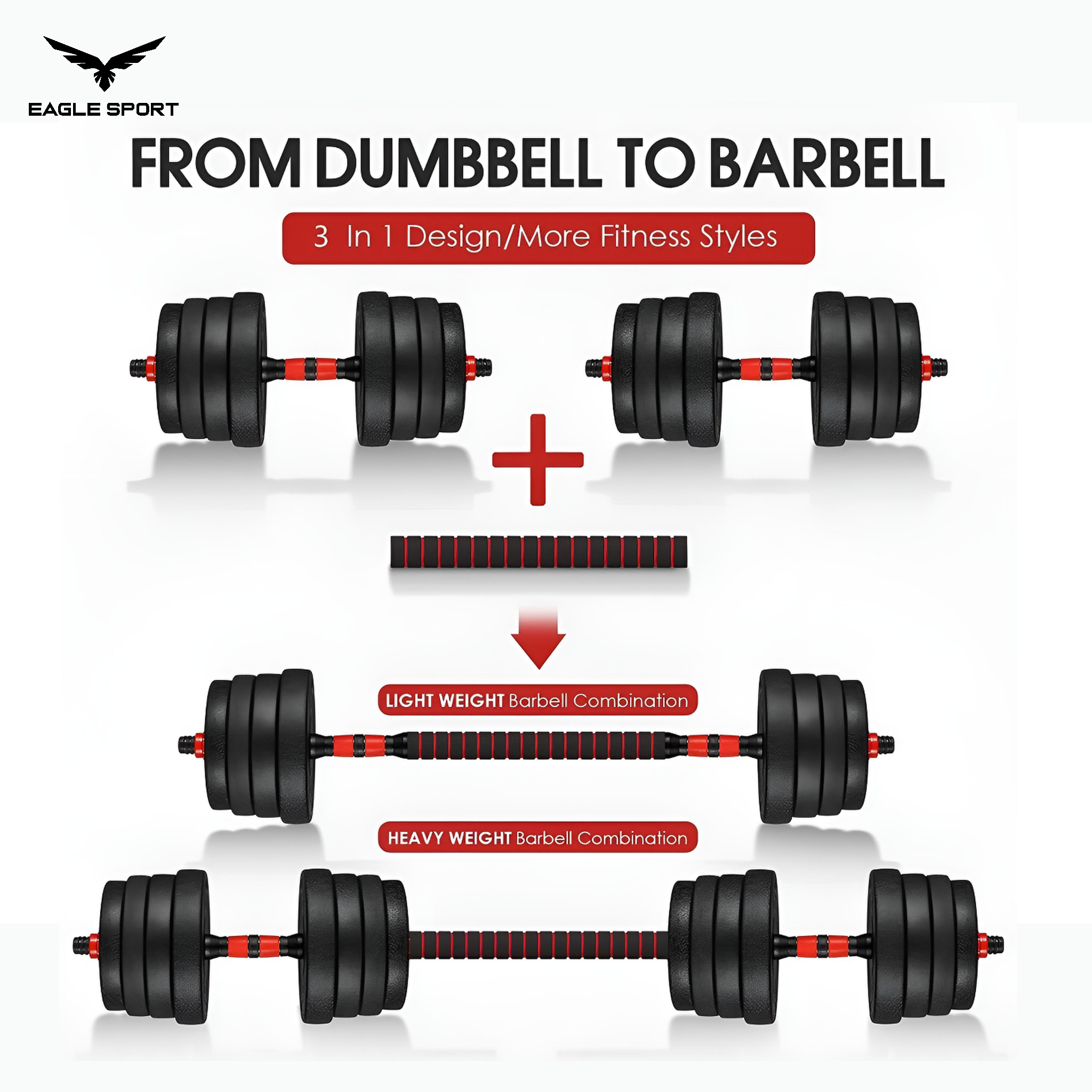 Adjustable Dumbbells & Barbell Set – Total Weight 30 KG
طقم دامبلز وبار قابل للتعديل – وزن إجمالي 30 كيلو