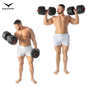 طقم دامبلز وبار قابل للتعديل – وزن إجمالي 40 كيلو
Adjustable Dumbbells & Barbell Set – Total Weight 40 KG