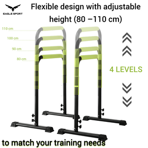 Adjustable Height Dip Bar
ستاند المتوازي – قابل لتعديل الارتفاع
