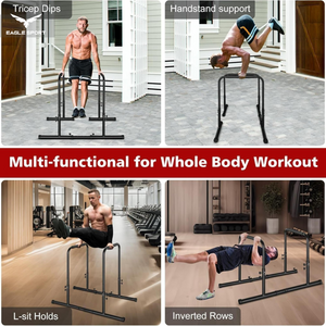 ستاند المتوازي الاحترافي مع وصلات – قابل لتعديل الارتفاع والعرض
Adjustable Height & Width Dip Station with Connectors