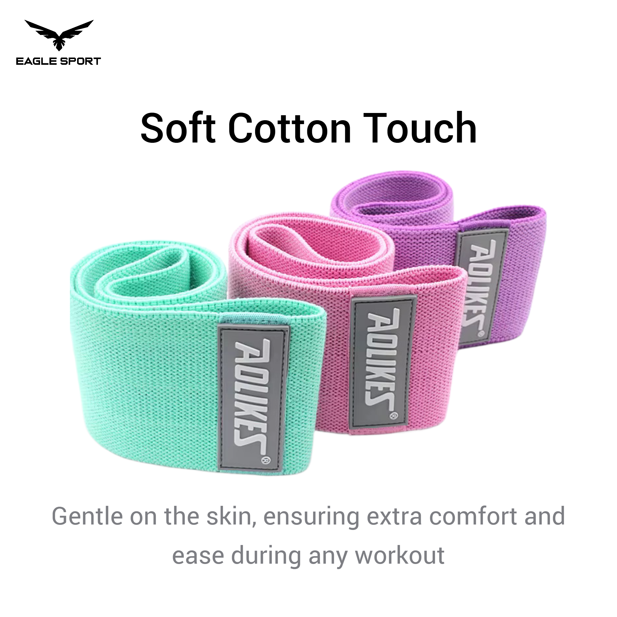أشرطة المقاومة القماشية (Aolikes) – 3 مستويات مقاومة – تصميم مانع للانزلاق مع حقيبة حمل
Aolikes Fabric Resistance Bands – 3 Levels of Resistance – Non-Slip Design with Carrying Bag