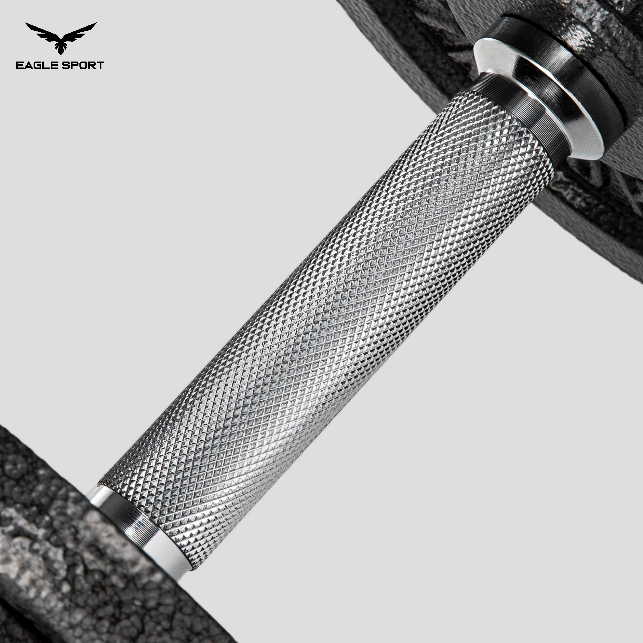 بار دمبل كروم 35 سم مع قفل تثبيت (قطعة واحدة)
Chrome Dumbbell Bar 35 cm with Spin Lock Collar (Single Piece)