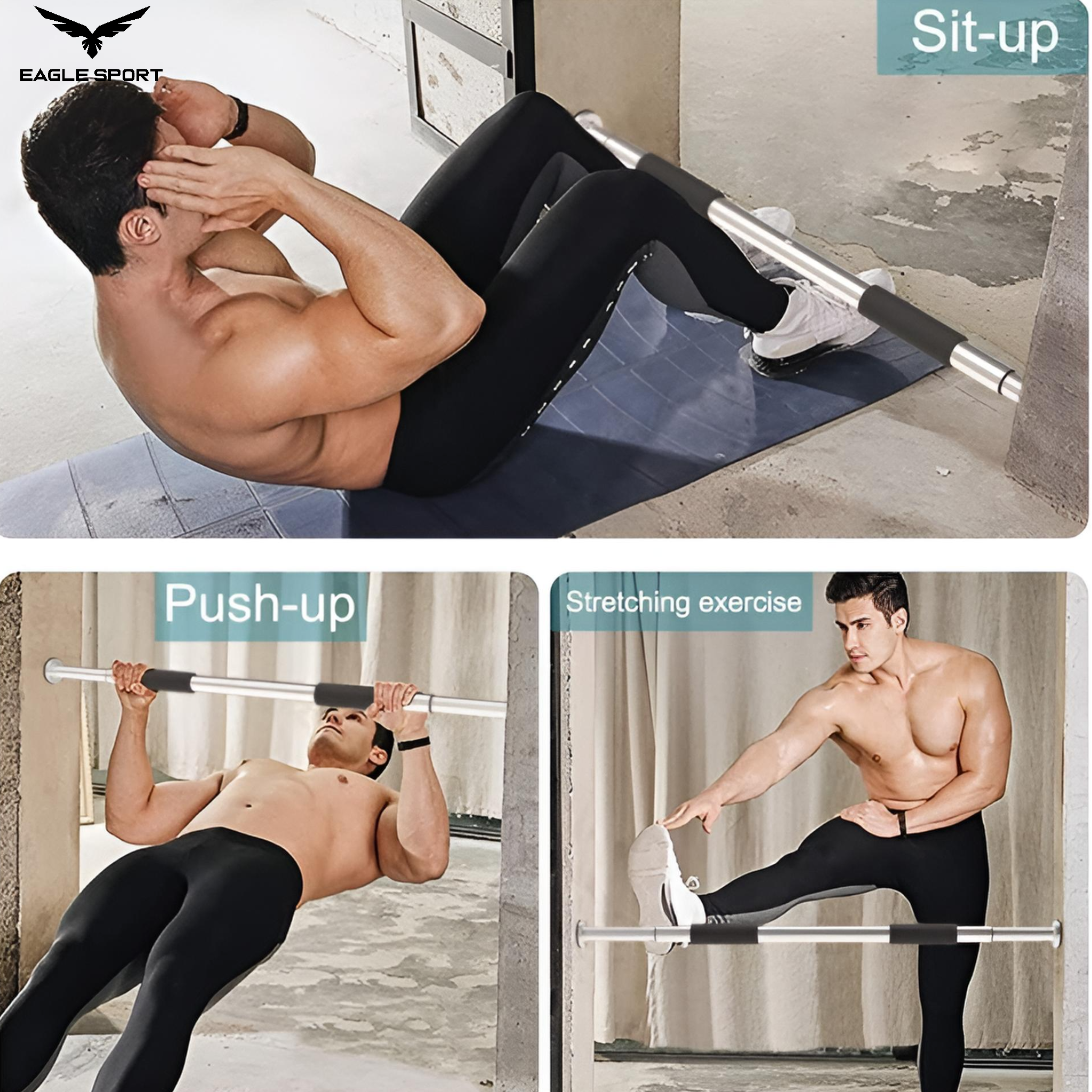 عقلة باب أو بين جدارين (بار عقلة) – قابلة لتعديل الطول من 61 إلى 100 سم – بجودة عالية
Doorway or Wall Pull-Up Bar – Adjustable Length 61 to 100 cm – High Quality