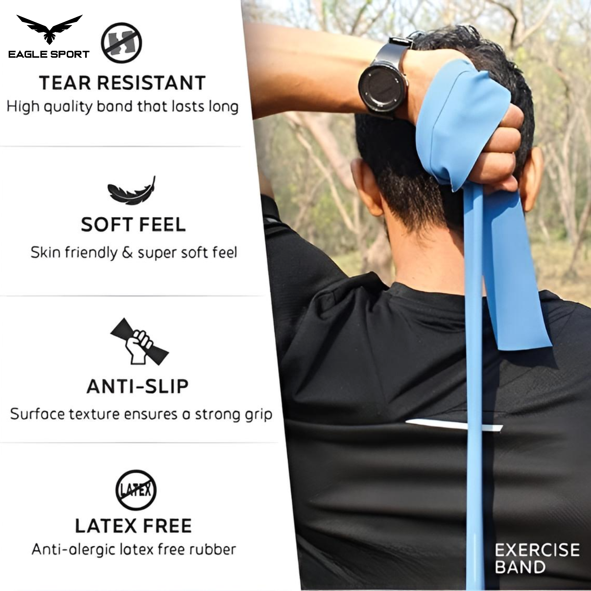 شريط مقاومة مرن متوفر بعدة ألوان (قطعة واحدة)
Elastic Resistance Band – Available in Multiple Colors (Single Piece)