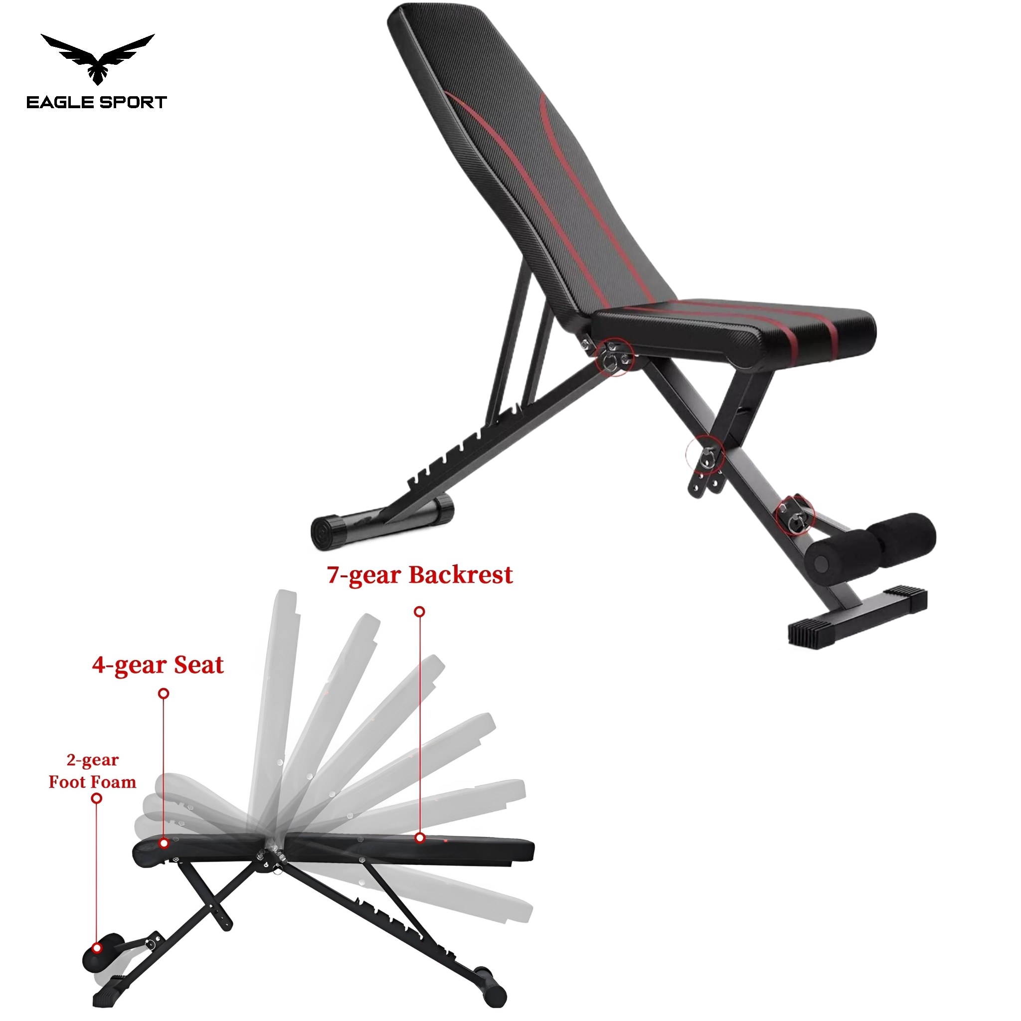 بنش تمارين منزلي متعدد الوضعيات قابل للطي وتحمّل حتى 180 كغ
Foldable Adjustable Home Workout Bench – Supports Up to 180 kg