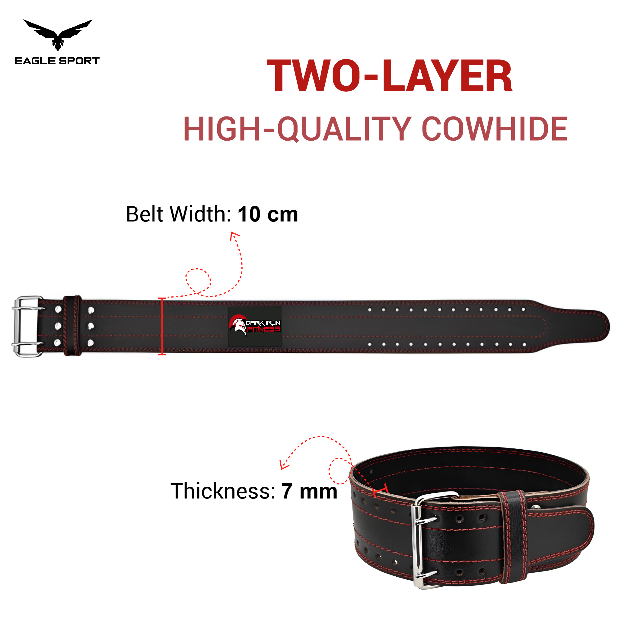 حزام رفع أثقال من جلد البقر الأصلي لدعم أسفل الظهر والعمود الفقري – DARK IRON FITNESS
Genuine Cowhide Leather Weightlifting Belt for Lower Back & Spine Support – DARK IRON FITNESS