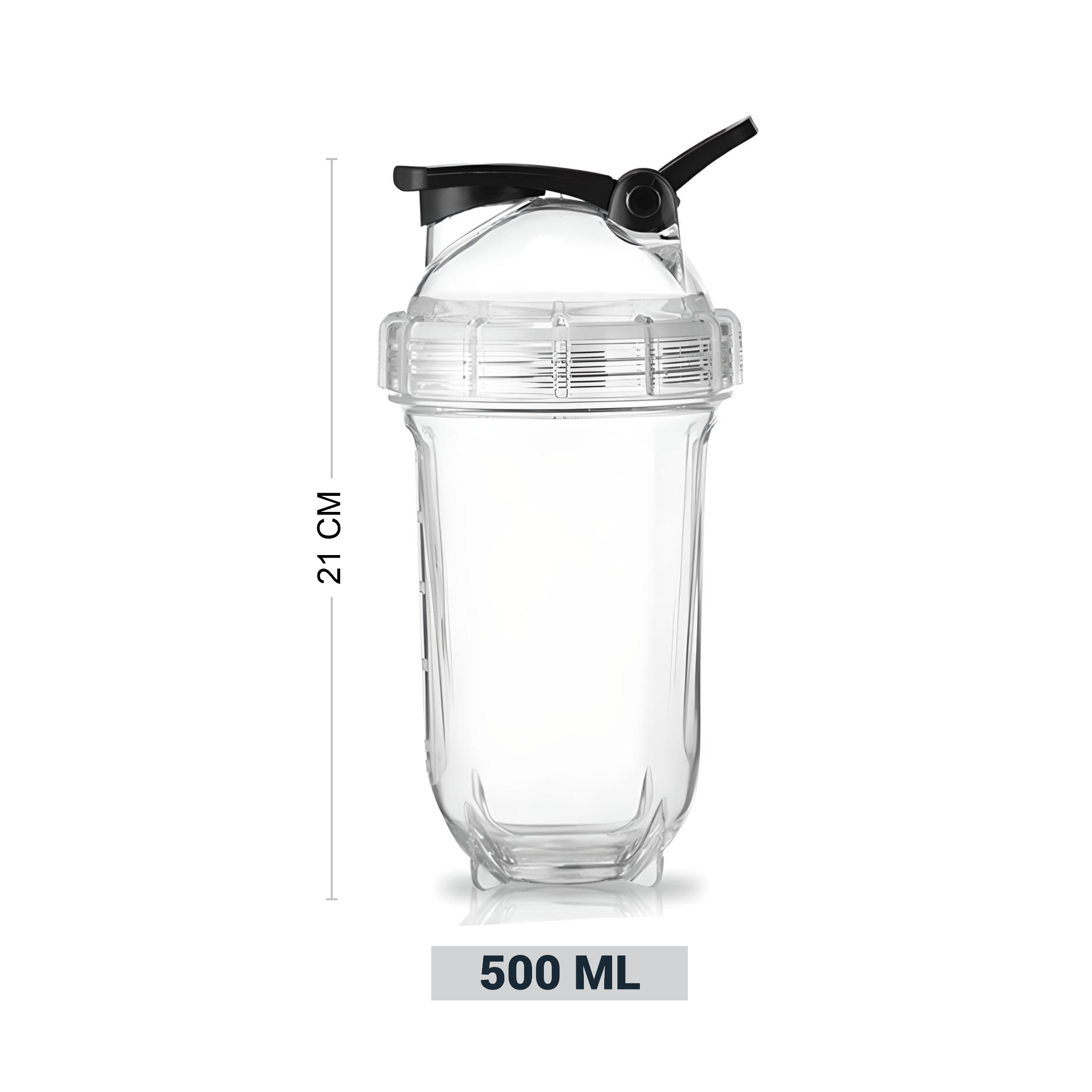 High-Quality Transparent Sports Shaker – 500ml
 شيكر رياضي شفاف بجودة ممتازة – سعة 500 مل