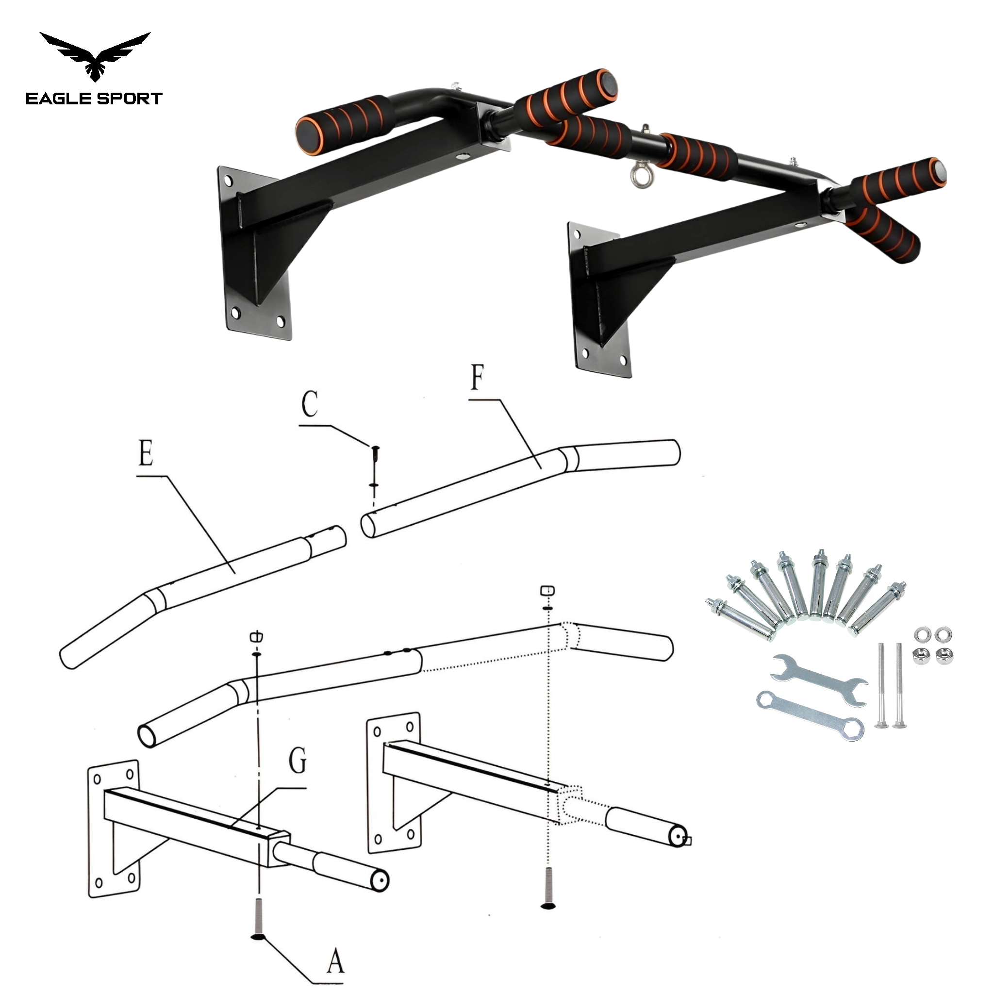 عقلة حائط ايرون جيم IRON GYM - أصلية
IRON GYM Wall Mounted Pull Up Bar – Original Heavy Duty