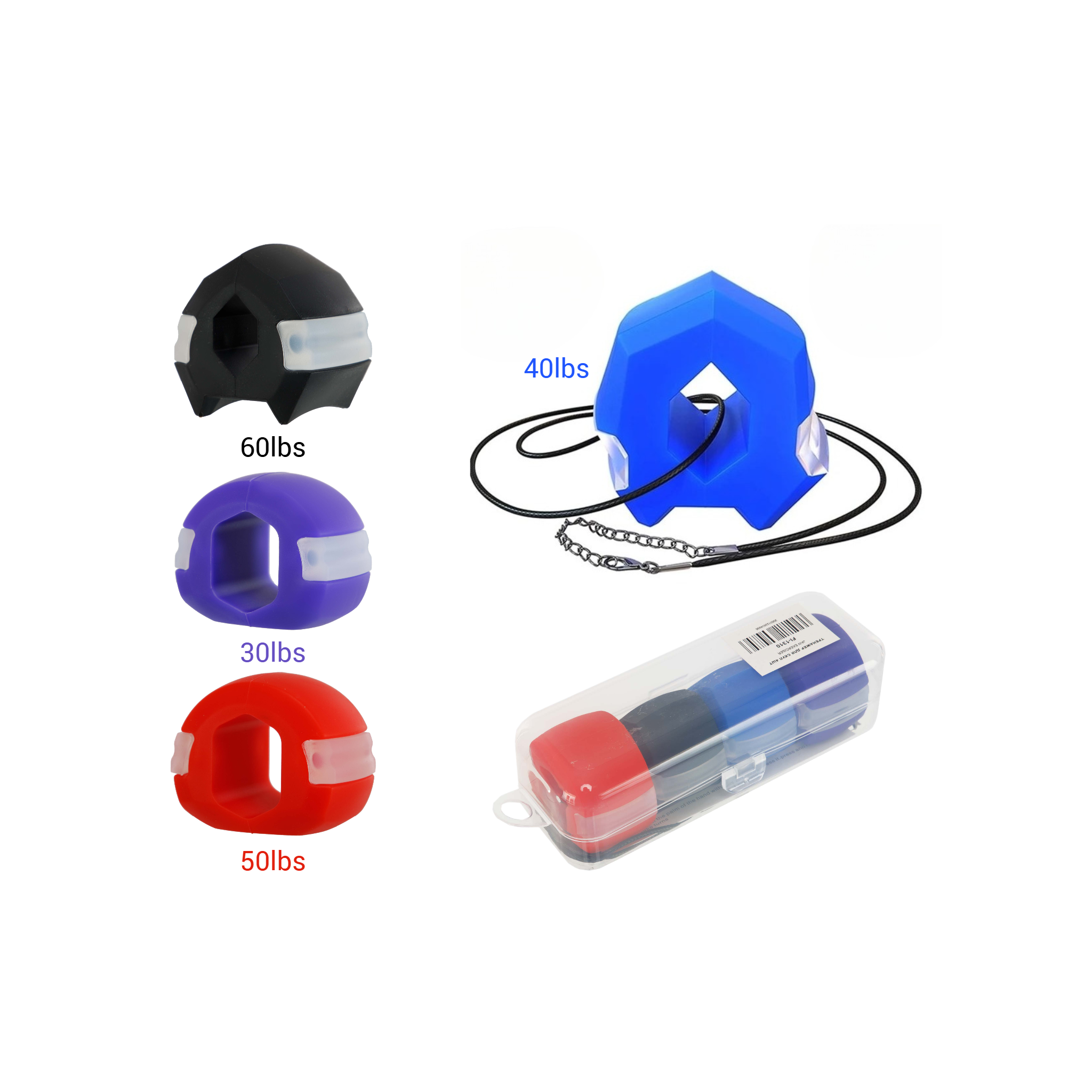 Jaw Exerciser Resistance Set – 4 Pieces
مجموعة تمارين الفك متعددة المقاومات – 4 قطع
