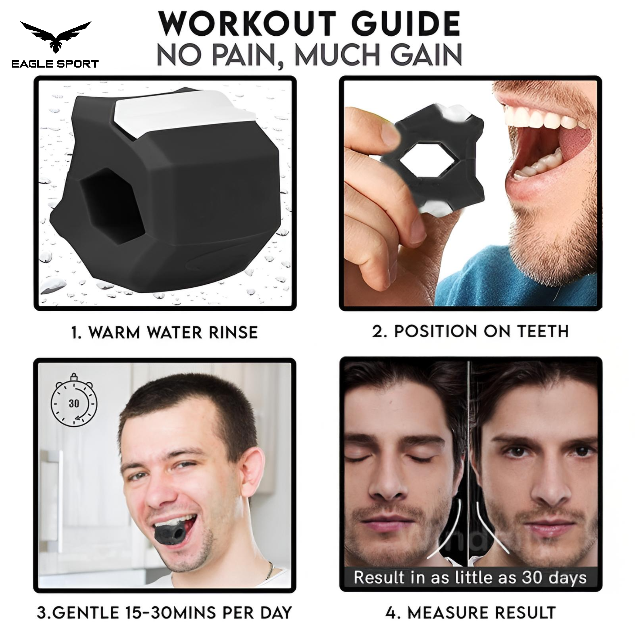 Jaw Exerciser Resistance Set – 4 Pieces
مجموعة تمارين الفك متعددة المقاومات – 4 قطع