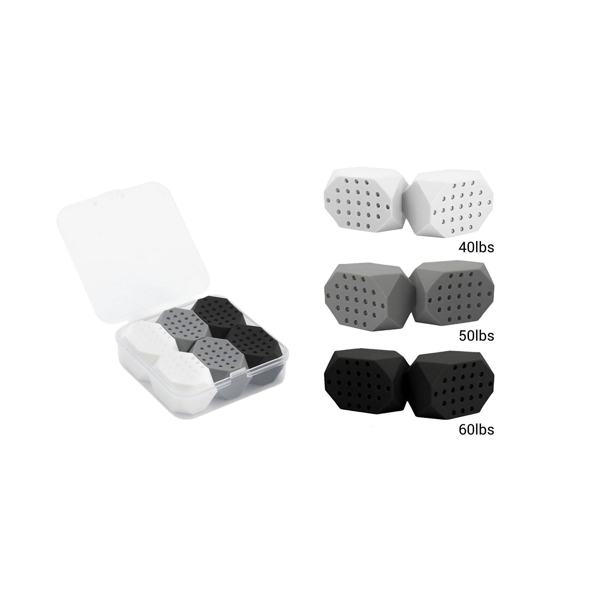 مجموعة تمارين الفك للأسنان الخلفية (الطواحين) – شكل مطوّر – 3 مستويات مقاومة (6 قطع)
Jawline Trainer for Back Teeth (Molars) – Advanced Shape – 3 Resistance Levels (6 Pieces)
