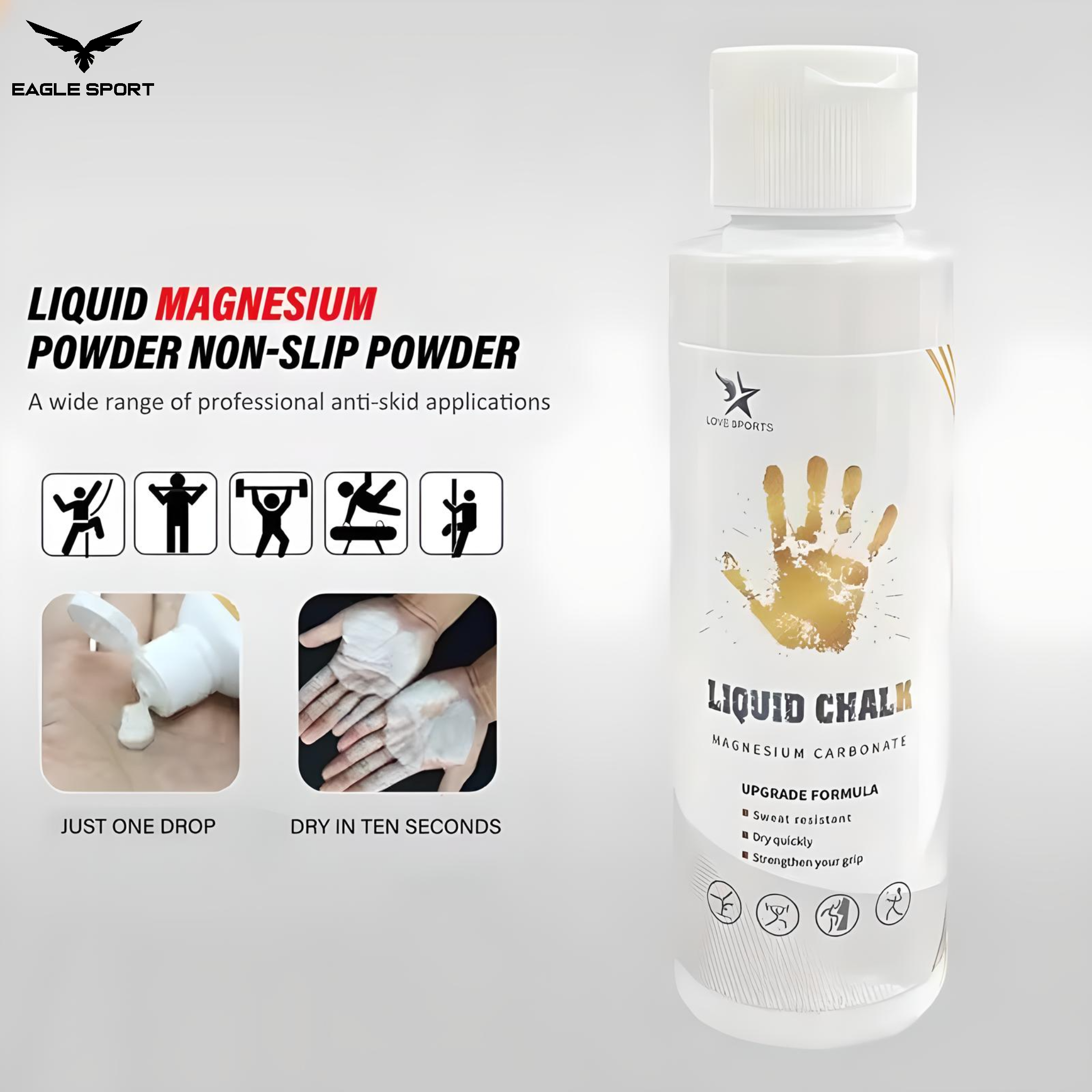 طباشير سائل رياضي من كربونات المغنيسيوم – 200 مل
Liquid Sports Chalk – Magnesium Carbonate – 200ml