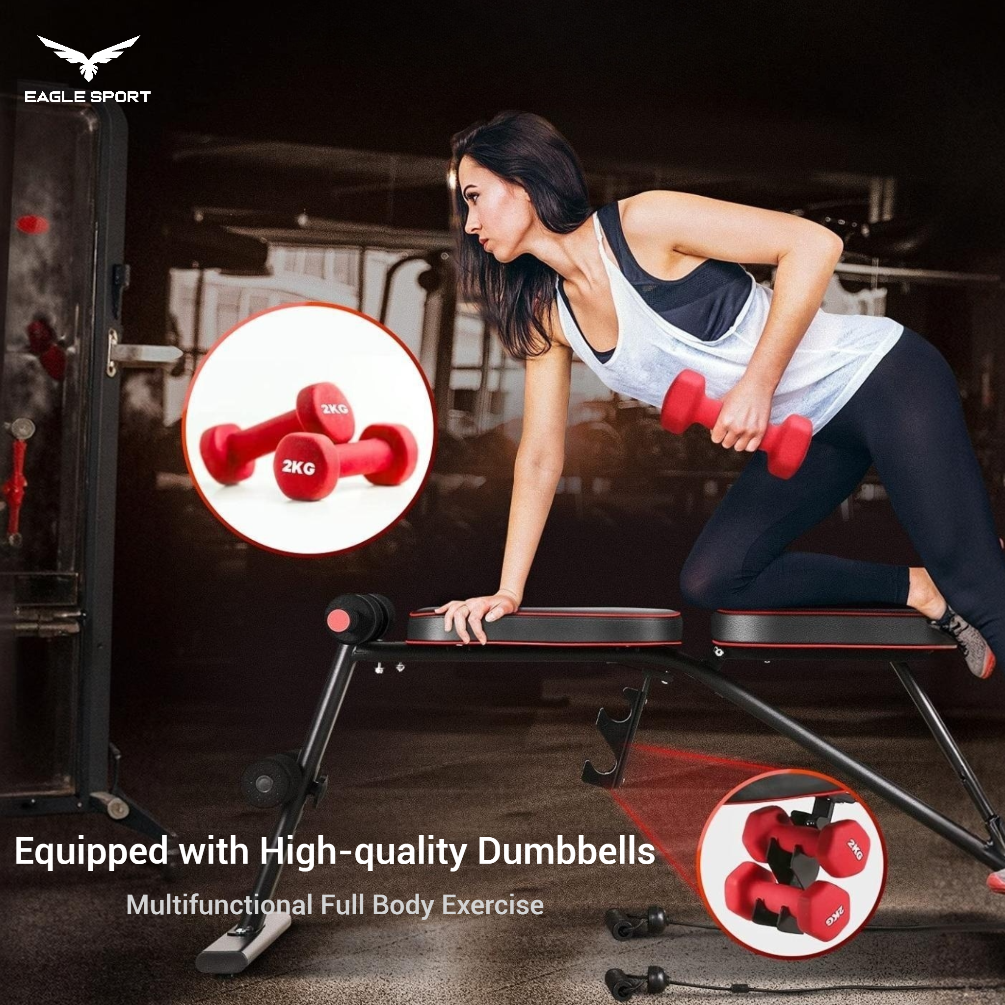 بنش تمارين احترافي متعدد الوضعيات مع حبال مقاومة ودامبلز – تحمّل حتى 360 كيلو | MAXKARE
MAXKARE Professional Adjustable Workout Bench with Dumbbells & Resistance Bands
