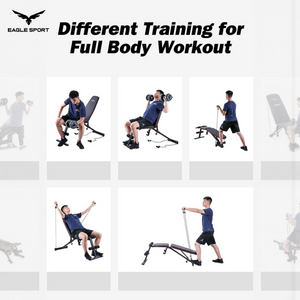 بنش تمارين احترافي متعدد الوضعيات مع حبال مقاومة ودامبلز – تحمّل حتى 360 كيلو | MAXKARE
MAXKARE Professional Adjustable Workout Bench with Dumbbells & Resistance Bands
