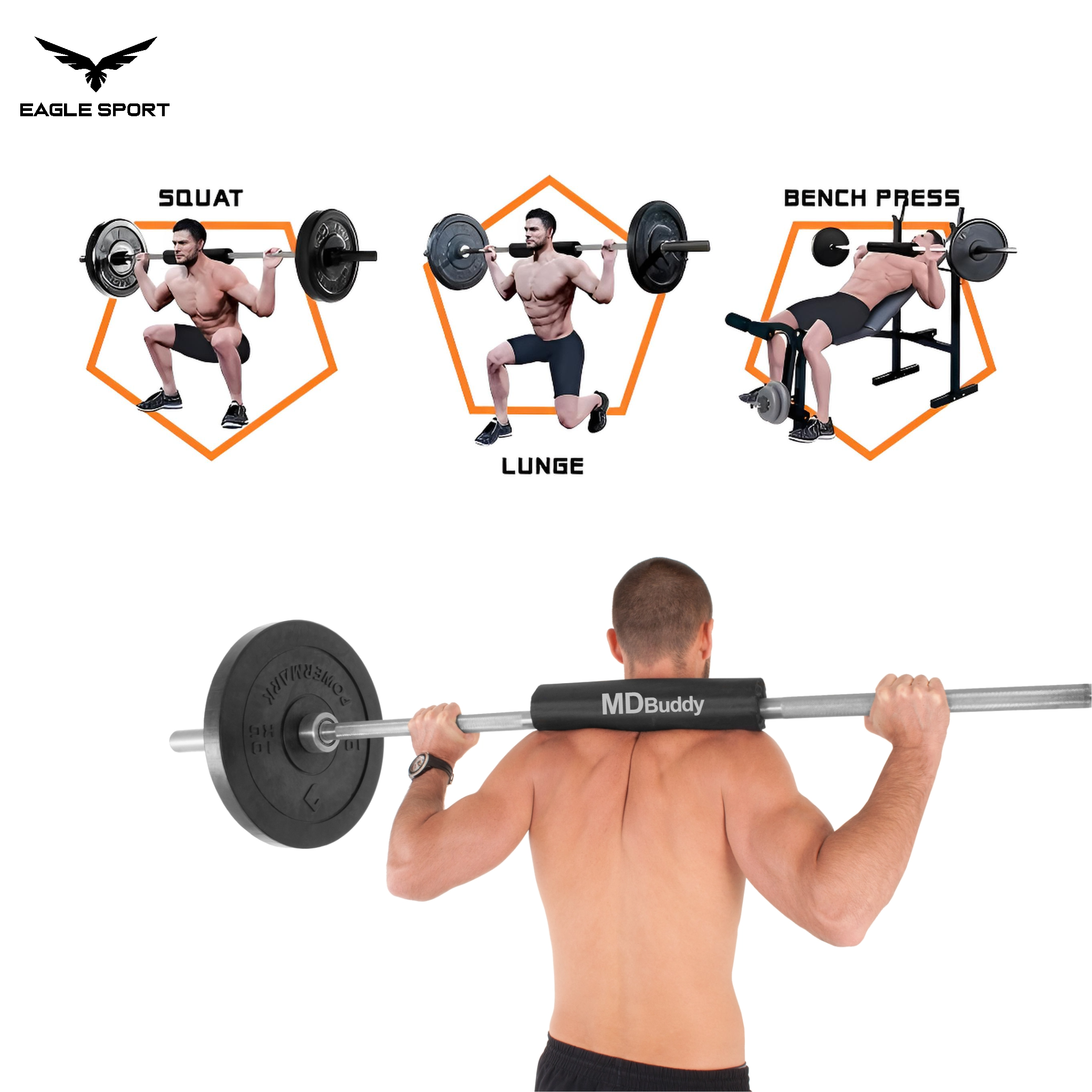 MD Buddy Barbell Bar Pad
وسادة بار لتقليل الضغط أثناء التمارين – إسفنجة بار MDBuddy