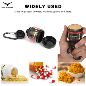 علبة تخزين صغيرة للمكملات – تصميم عبوة بروتين
 Mini Supplement Storage Container – Protein Jar Style