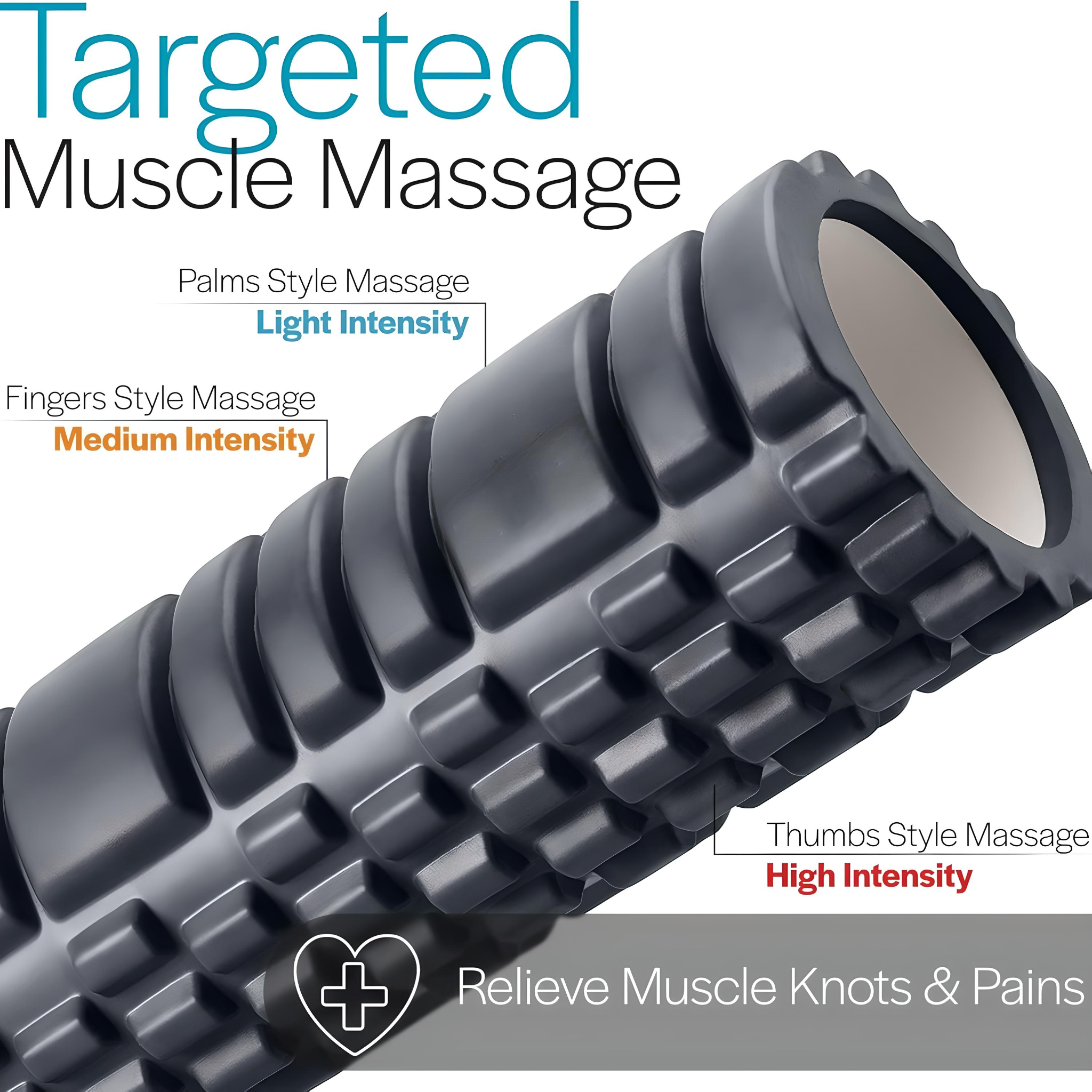 رول فوم محفّز متعدد الكثافة – 44 سم
Multi-Zone Trigger Foam Roller – 44cm