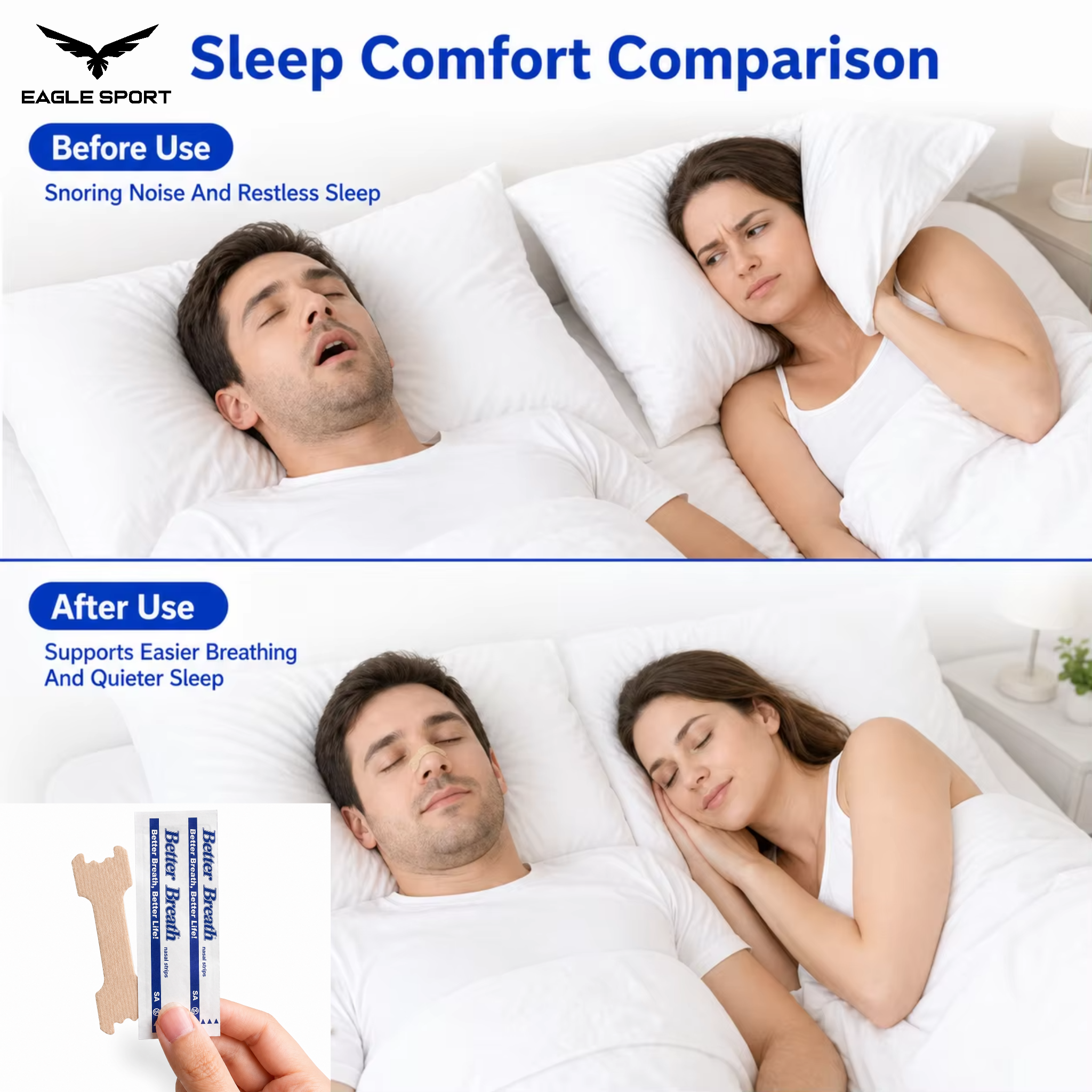 Nasal Strips for Better Breathing & Snoring Relief – 5 PCS
شرائط الأنف لتحسين التنفس وتقليل الشخير – 5 قطع