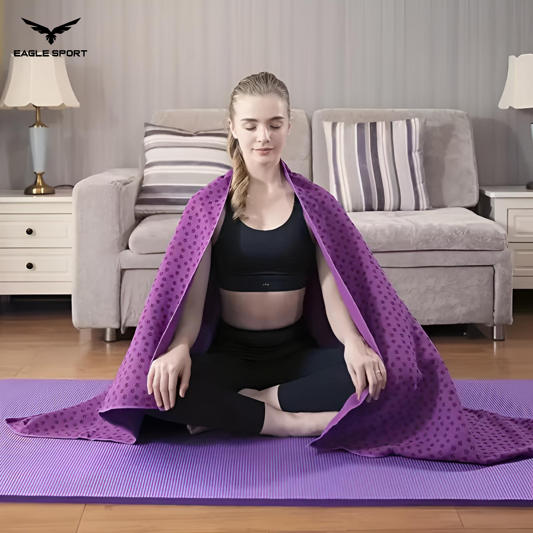 Non-Slip Yoga Towel (Mat Cover) with Mesh Carry Bag
منشفة يوغا (غطاء فرشة اليوغا) مانعة للانزلاق مع حقيبة حمل