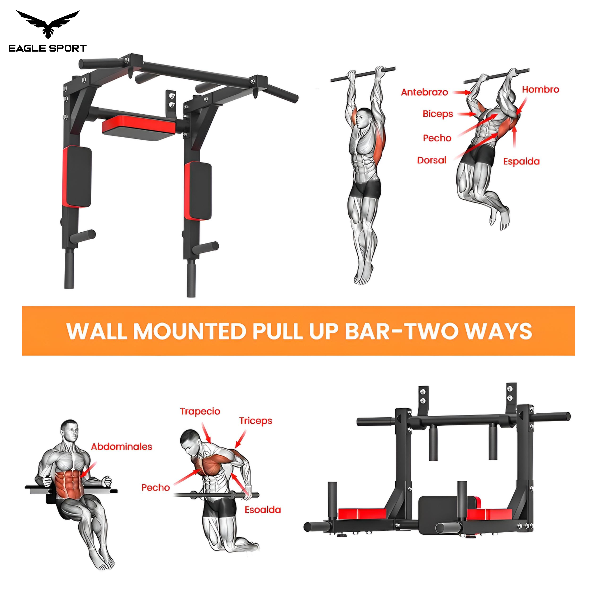 Original Wall Mounted Pull Up & Dip Bar – Multi-Functional, Heavy Duty
عقلة حائط ومتوازي أصلية – متعددة الاستخدامات بجودة عالية التحمل