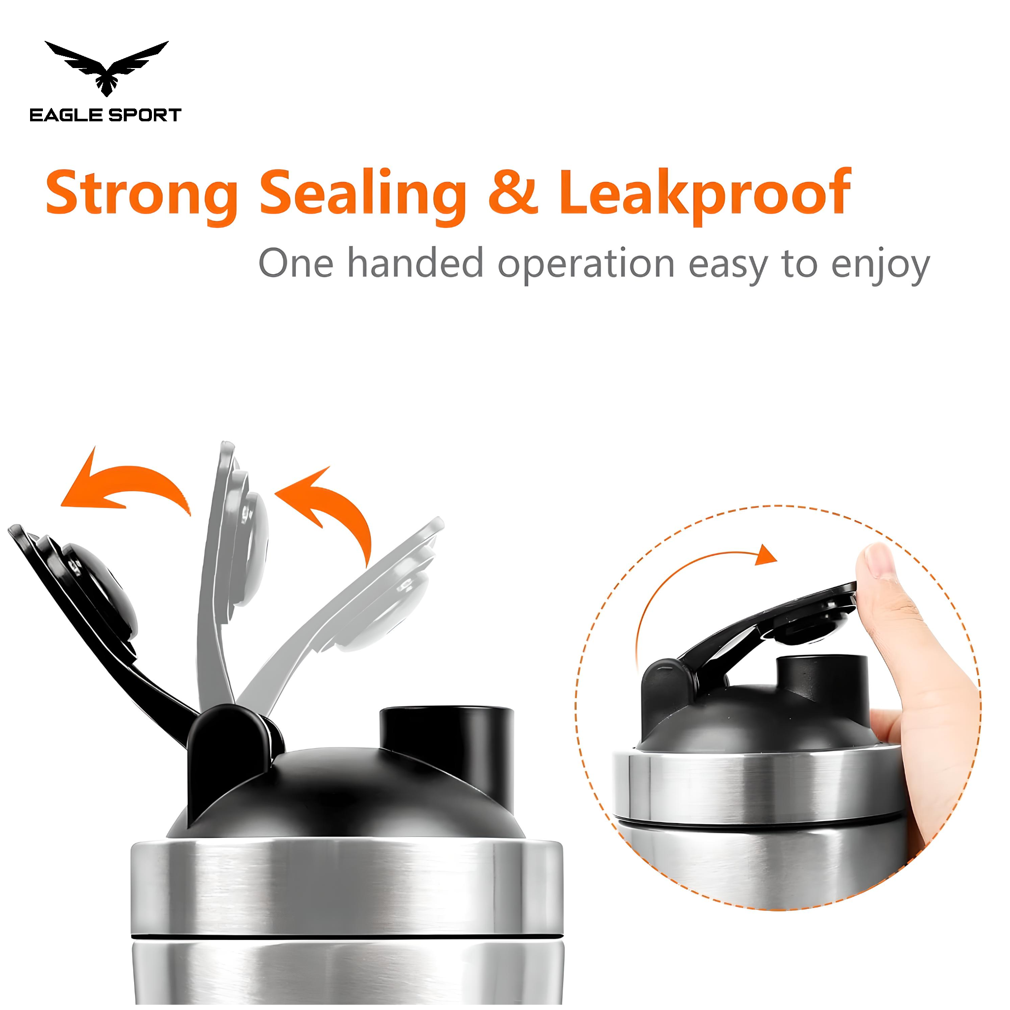 شيكر احترافي ستانلس ستيل – سعة 591 مل + حافظة 200 مل
Pro Stainless Steel Shaker – 591ml + 200ml Storage