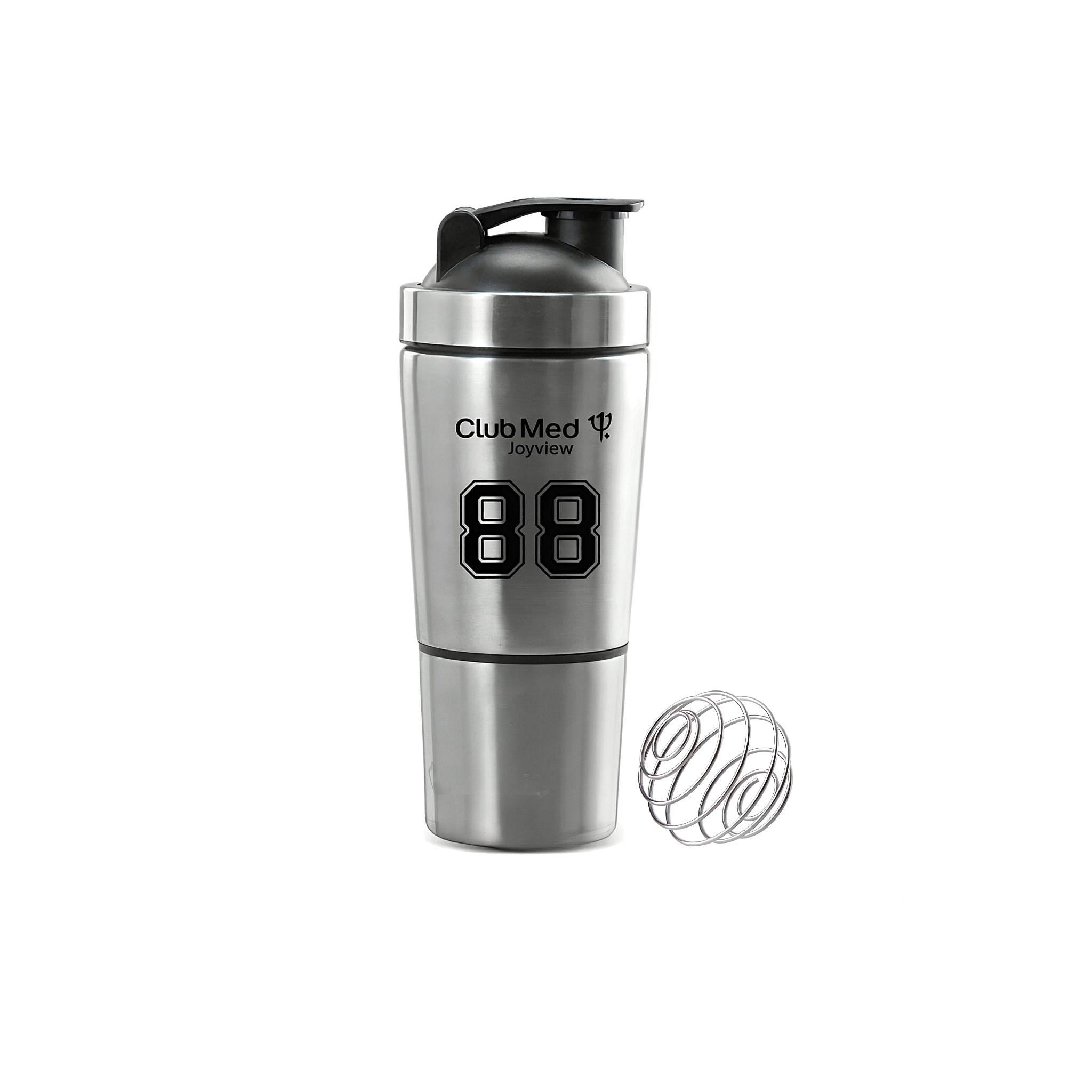 شيكر احترافي ستانلس ستيل – سعة 591 مل + حافظة 200 مل
Pro Stainless Steel Shaker – 591ml + 200ml Storage