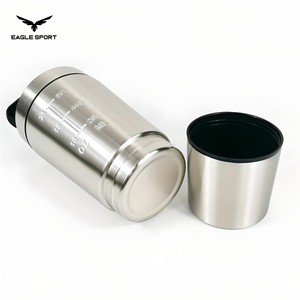 شيكر احترافي ستانلس ستيل – سعة 591 مل + حافظة 200 مل
Pro Stainless Steel Shaker – 591ml + 200ml Storage