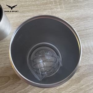 شيكر احترافي ستانلس ستيل – سعة 591 مل + حافظة 200 مل
Pro Stainless Steel Shaker – 591ml + 200ml Storage