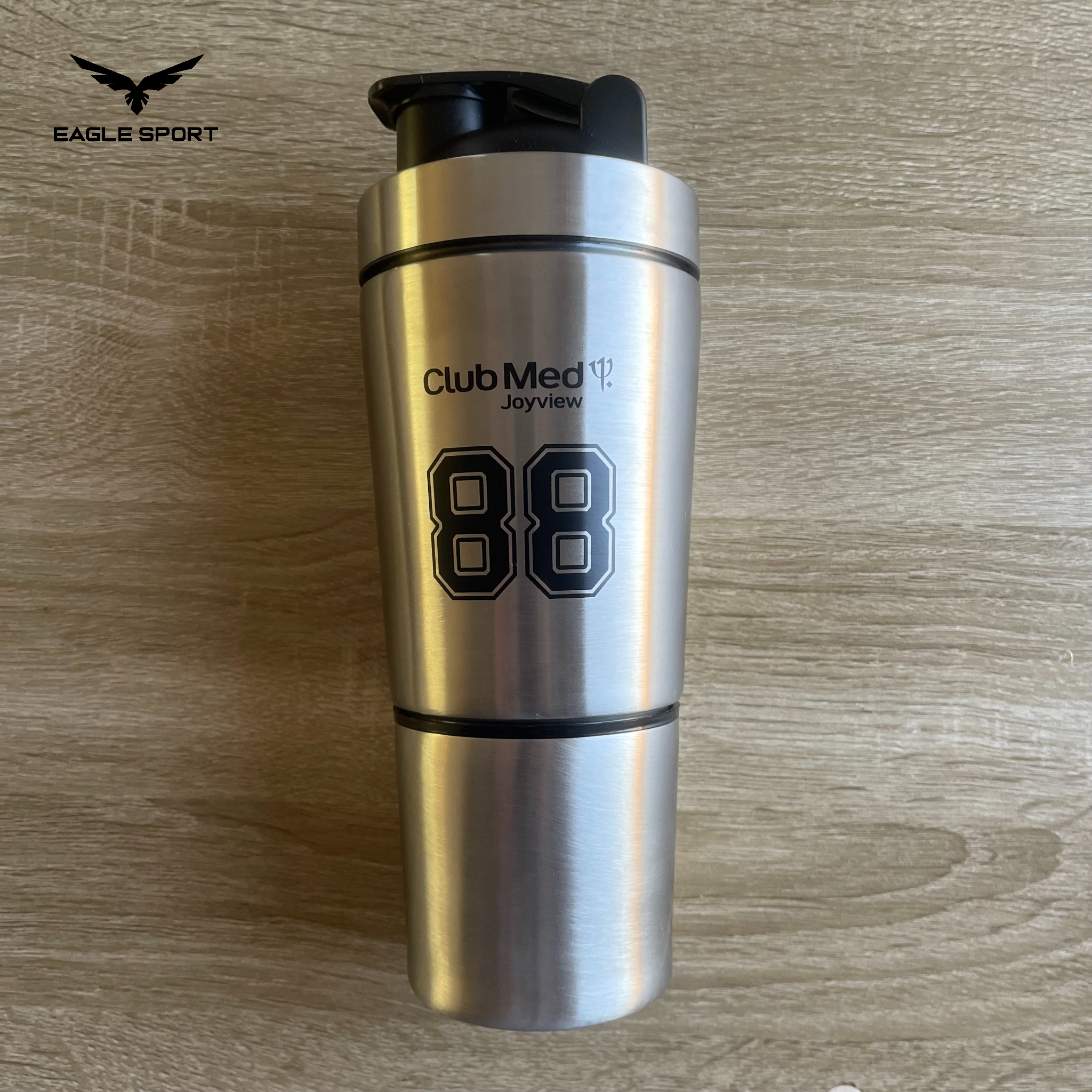 شيكر احترافي ستانلس ستيل – سعة 591 مل + حافظة 200 مل
Pro Stainless Steel Shaker – 591ml + 200ml Storage