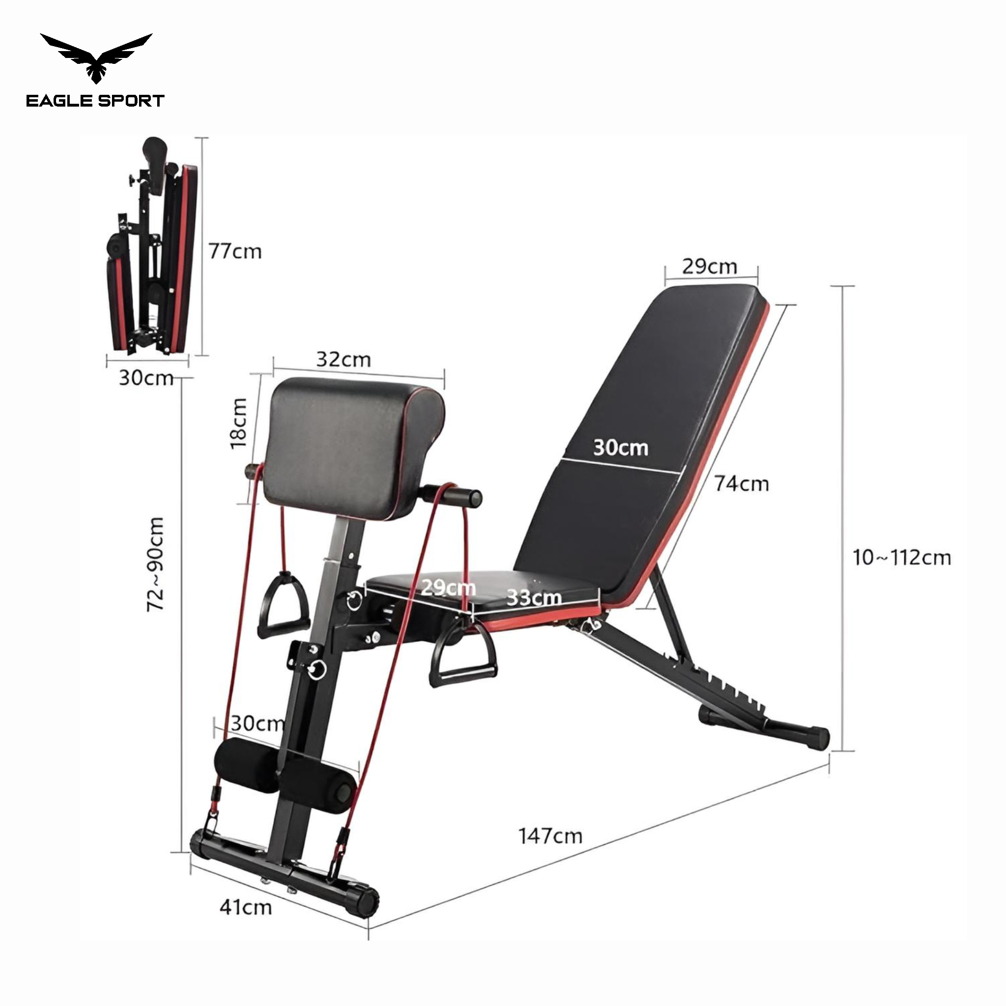 Professional Adjustable Multi-Function Workout Bench with Resistance Bands – Supports up to 200 kg
بنش تمارين احترافي متعدد الوظائف قابل للتعديل مع حبال مقاومة – تحمّل حتى 200 كيلو