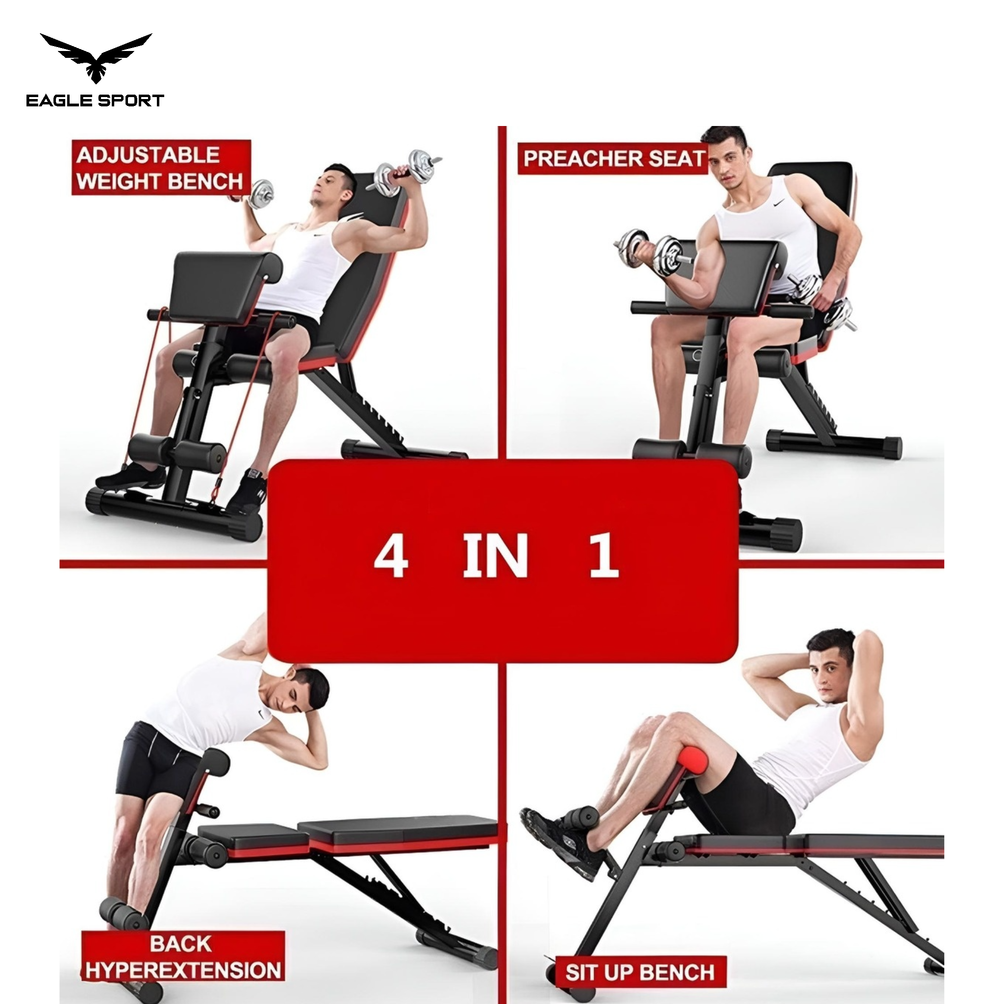 Professional Adjustable Multi-Function Workout Bench with Resistance Bands – Supports up to 200 kg
بنش تمارين احترافي متعدد الوظائف قابل للتعديل مع حبال مقاومة – تحمّل حتى 200 كيلو