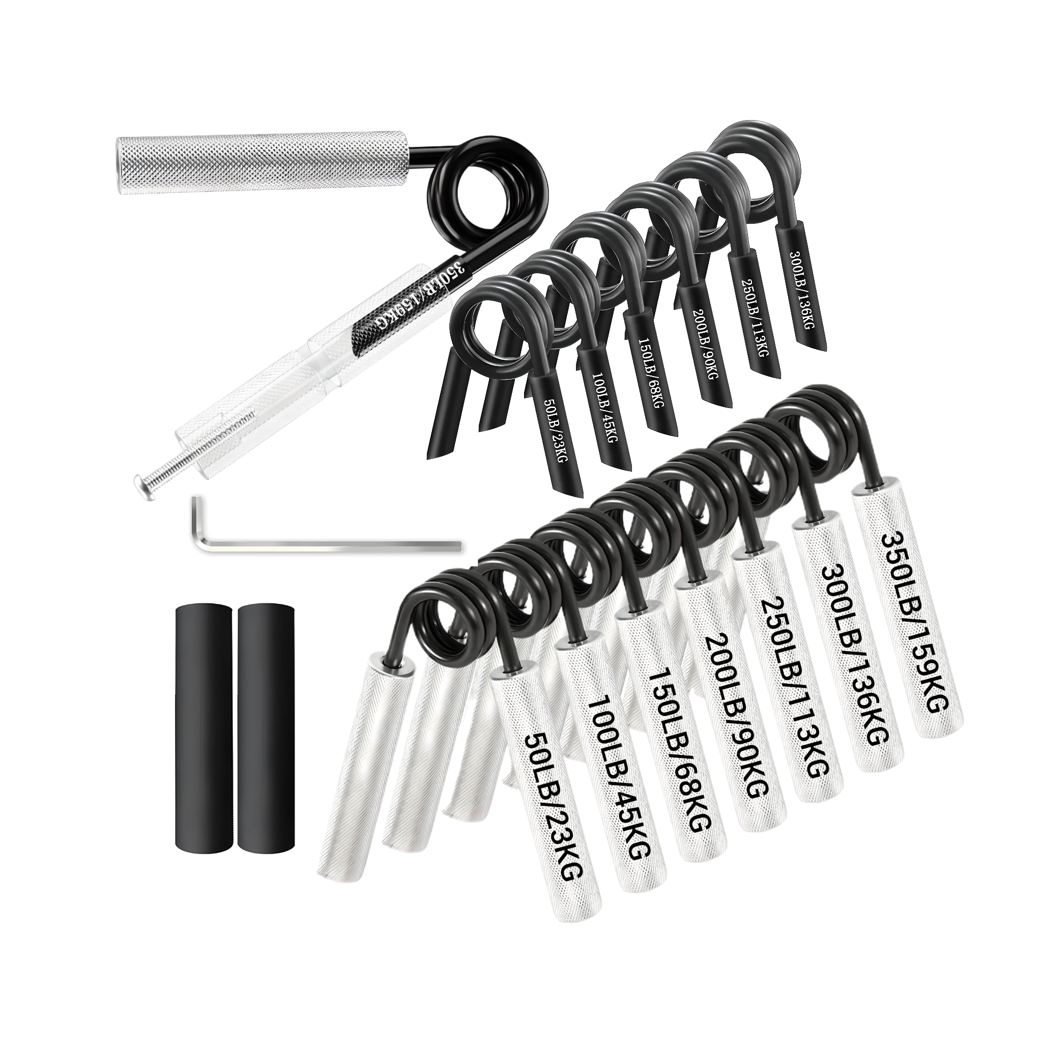 مقبض يد ستيل (هاند جريب) احترافي – 7 مستويات مقاومة (من 50 باوند حتى 350 باوند)
Professional Steel Hand Grip – 7 Resistance Levels (50LB to 350LB)