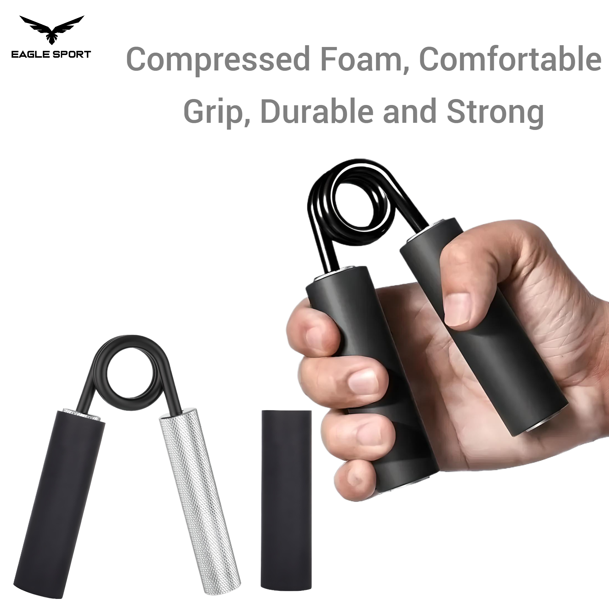 مقبض يد ستيل (هاند جريب) احترافي – 7 مستويات مقاومة (من 50 باوند حتى 350 باوند)
Professional Steel Hand Grip – 7 Resistance Levels (50LB to 350LB)