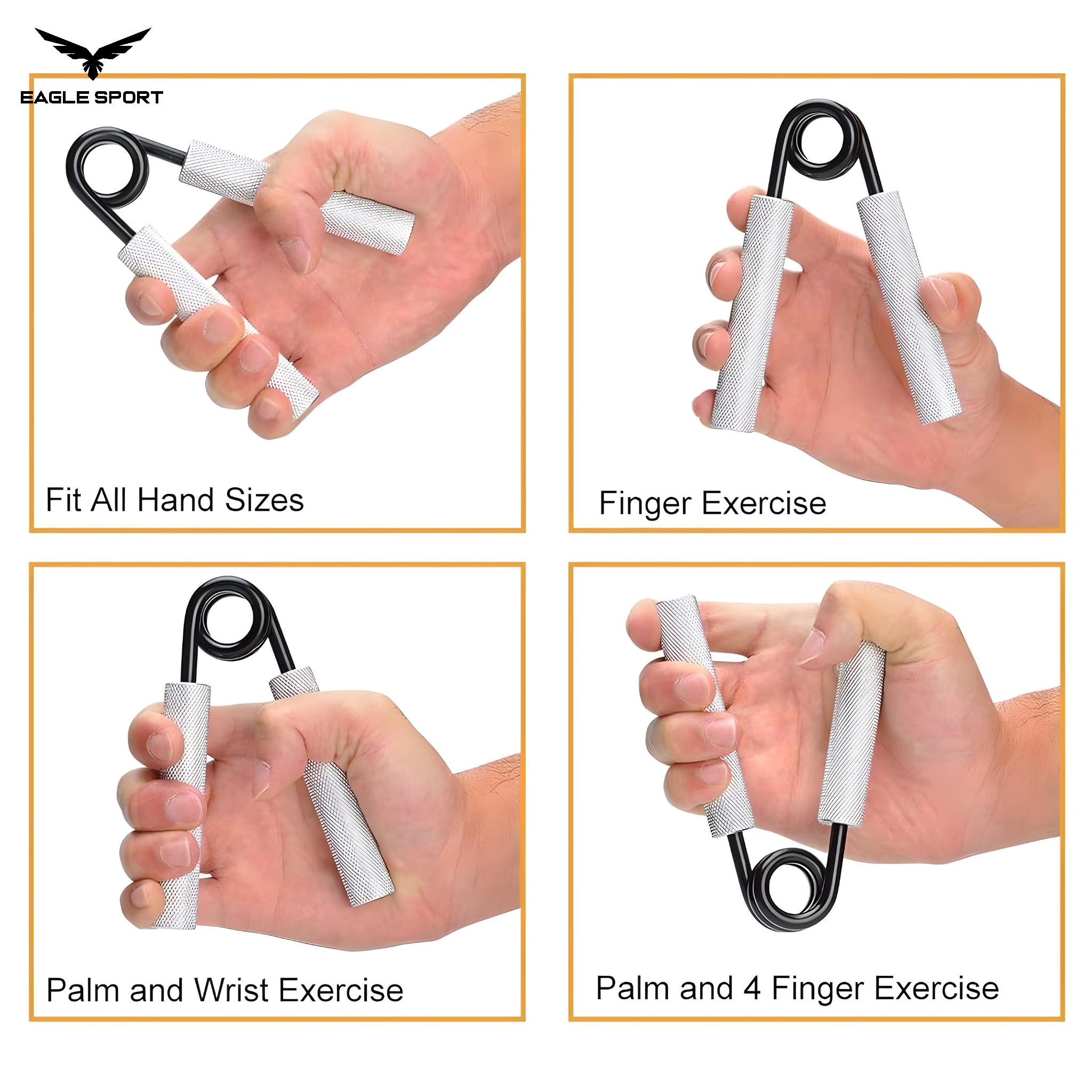 مقبض يد ستيل (هاند جريب) احترافي – 7 مستويات مقاومة (من 50 باوند حتى 350 باوند)
Professional Steel Hand Grip – 7 Resistance Levels (50LB to 350LB)