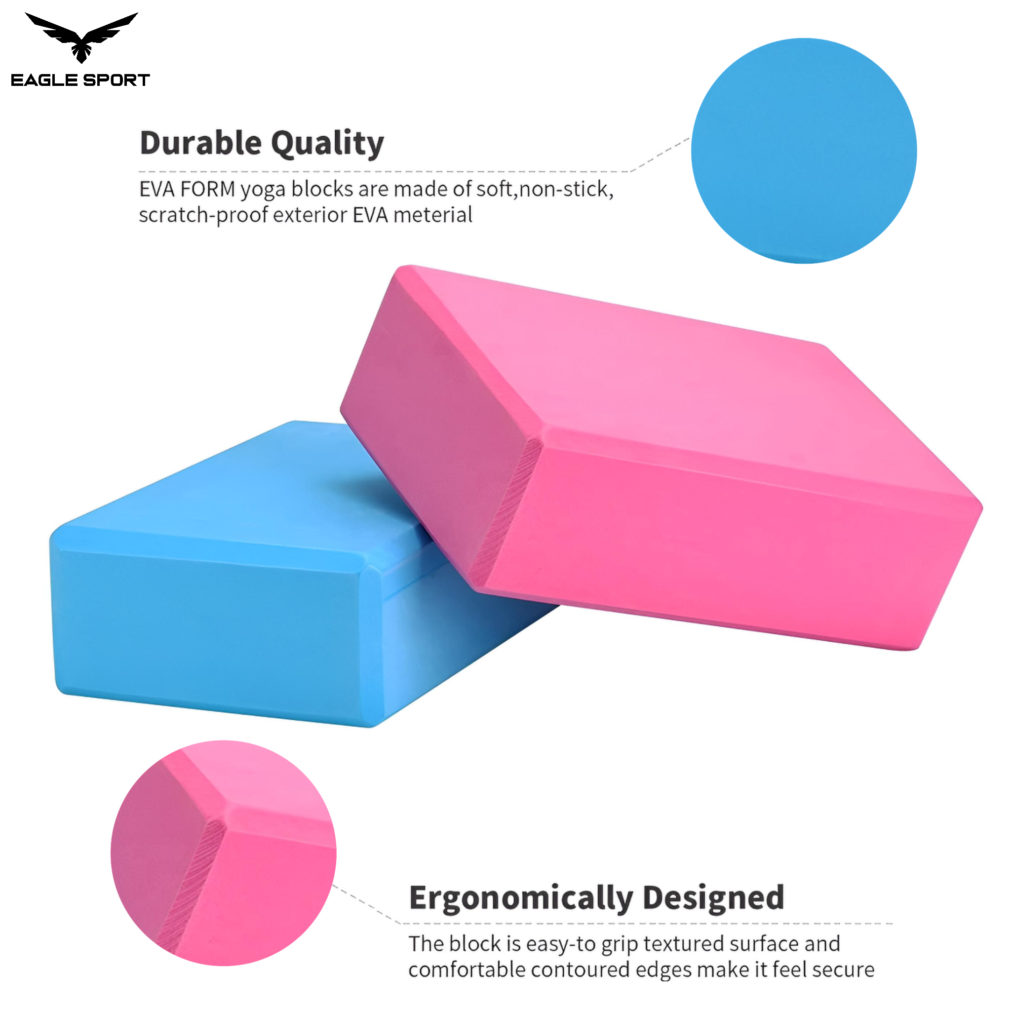 مكعب يوغا احترافي (بلوك يوغا) – EVA عالي الجودة – قطعة واحدة (متوفر بعدة ألوان)
Professional Yoga Block – High-Density EVA – Single Piece (Available in Multiple Colors)
