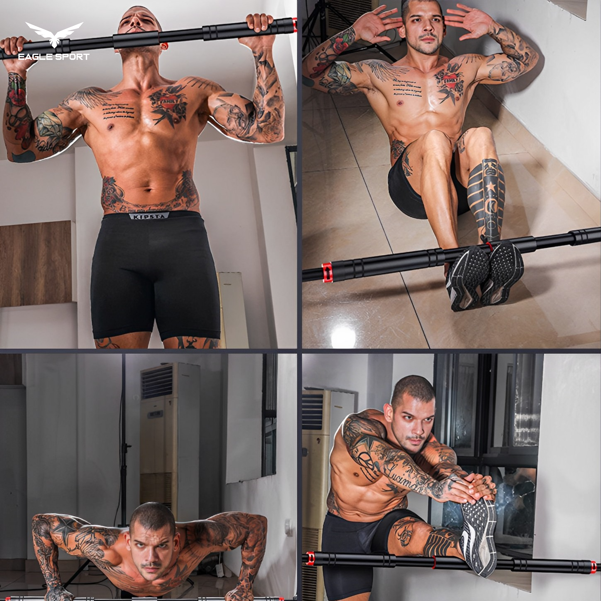 بار عقلة (Pull-Up Bar) – قابل للتعديل 65 إلى 100 سم – تثبيت آمن بدون حفر (لا يحتاج مسامير أو براغي)
Pull-Up Bar – Adjustable 65 to 100 cm – Secure Installation Without Drilling (No Screws or Bolts Required)
